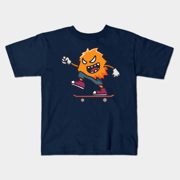 This Monster is Skateboarding Kids T-Shirt by bhirawa2468